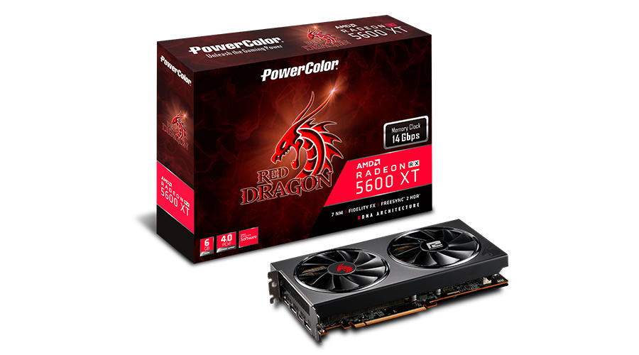 2005121635500 POWERCOLOR RX 5600 XT 6GB Red Dragon su pažangia aušinimo sistema