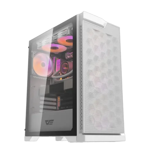 Korpusas DarkFlash DK361, baltas, su 4 ARBG ventiliatoriais