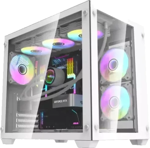 Kompiuterio korpusas Darkflash C285 baltas, su 1 HDD ir 2 SSD vietomis