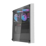Darkflash DK351 kompiuterio korpusas (baltas) su 4 RGB ventiliatoriais