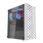 Darkflash DK351 kompiuterio korpusas (baltas) su 4 RGB ventiliatoriais