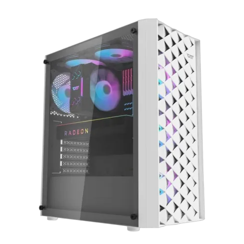 Darkflash DK351 kompiuterio korpusas (baltas) su 4 RGB ventiliatoriais