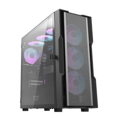 Korpusas DarkFlash DK431 juodas su 4 ARBG ventiliatoriais