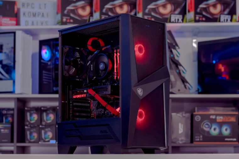 Kompiuteris su R5 5500, RTX 3060 12GB, 16GB RAM, modernus dizainas