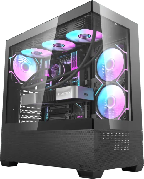 Darkflash DS900 AIR kompiuterio korpusas, juodas, Mid Tower tipo