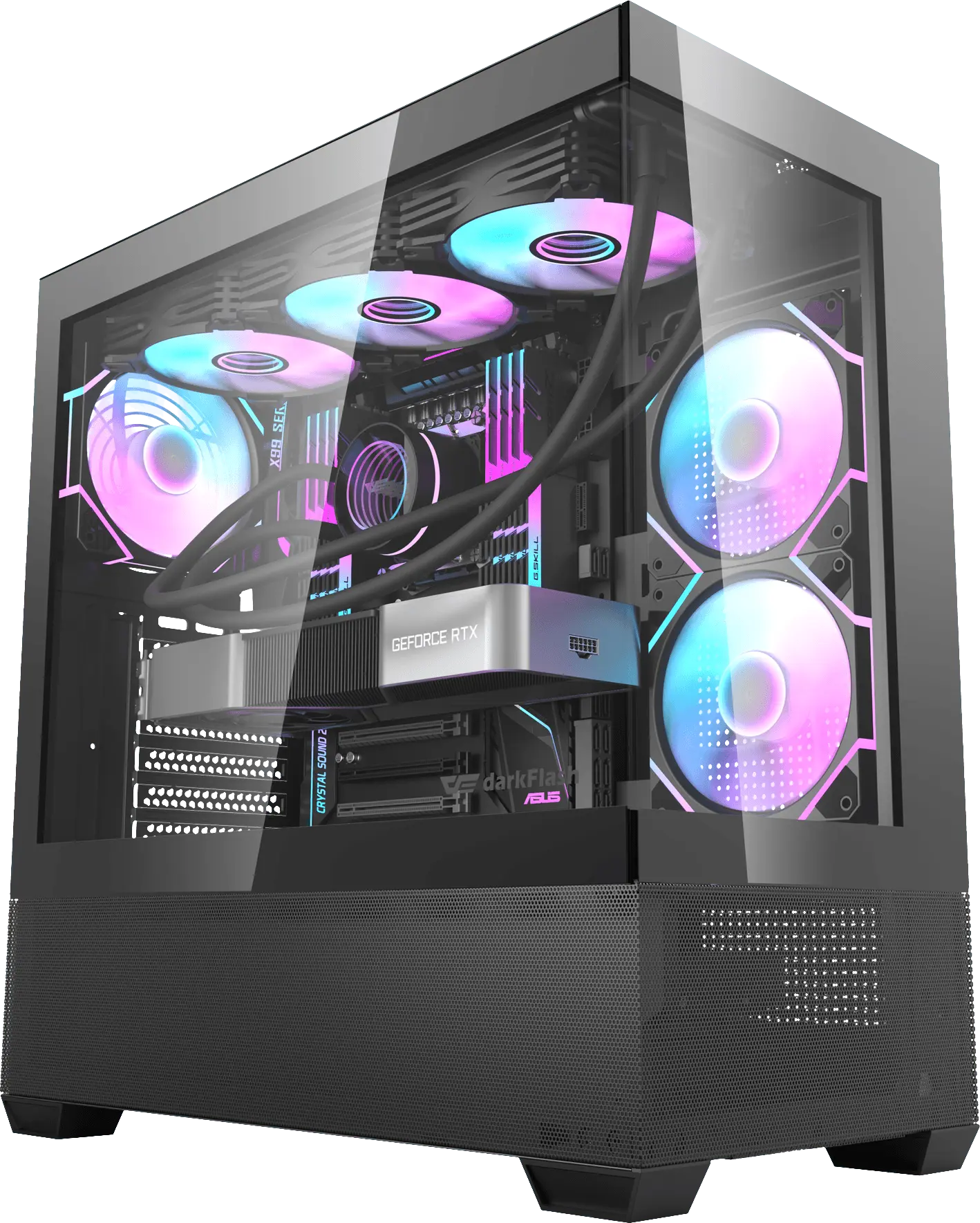 202403010010756 Darkflash DS900 AIR kompiuterio korpusas, juodas, Mid Tower tipo
