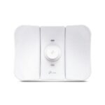 CPE710 iš šono, rodo Ethernet LAN RJ-45 prievadus ir anteną