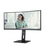 Monitorius AOC CU34P3CV, šoninis vaizdas su plonu rėmeliu
