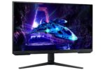 Monitorius Samsung LS27DG302EUXEN su matomumu iš šono, rodo ekraną ir stovo dizainą