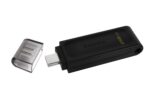 USB flash drive DataTraveler 70 su atidarytu pakuotės vaizdu