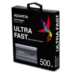 Išorinis SSD ADATA SE880, matomas iš šono su Type-C jungtimi
