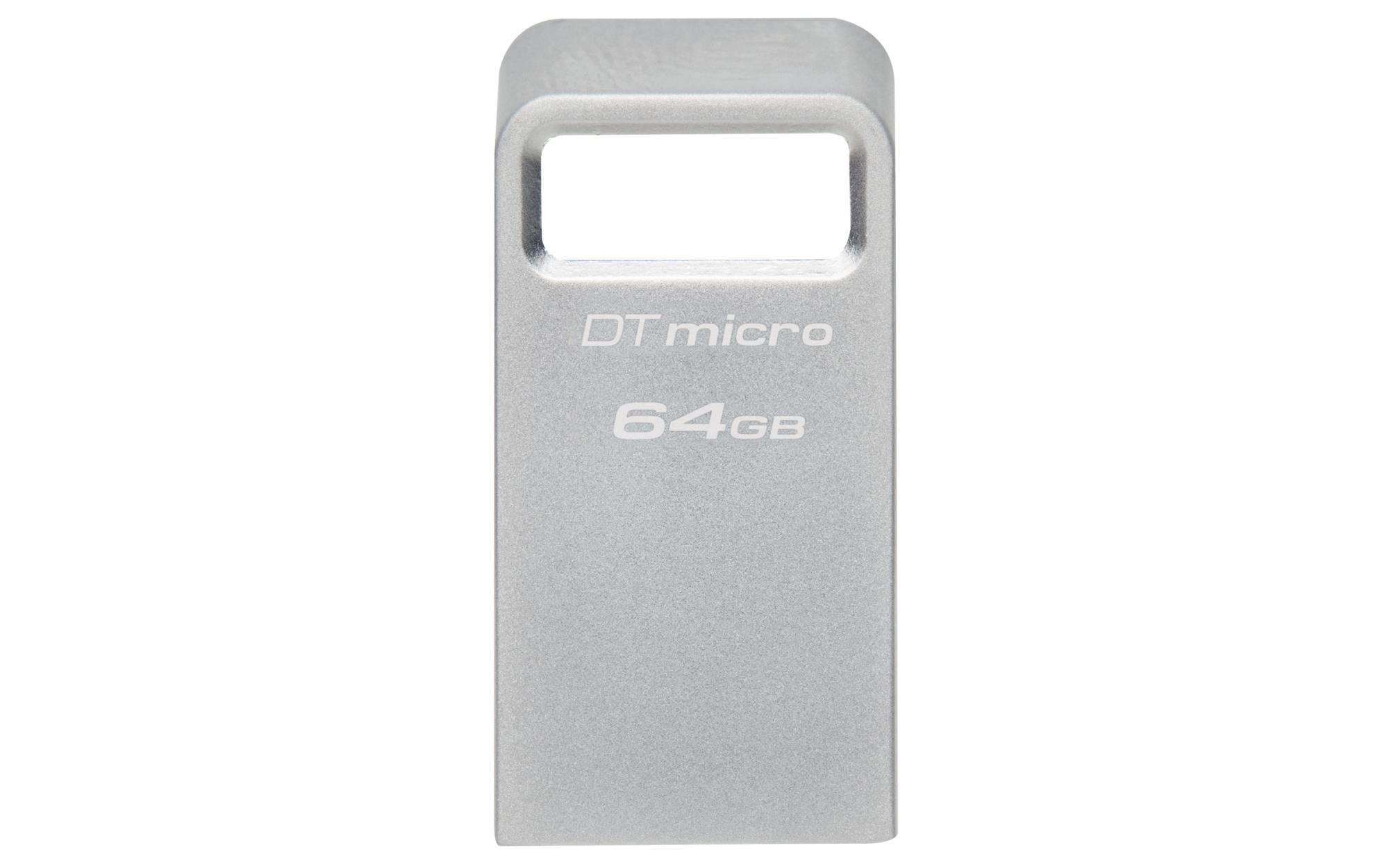 1fd8e168-64eb-4ac2-8b7e-90232136fd7b Kingston DataTraveler micro USB 3.2 64 GB sidabrinis atminties raktas