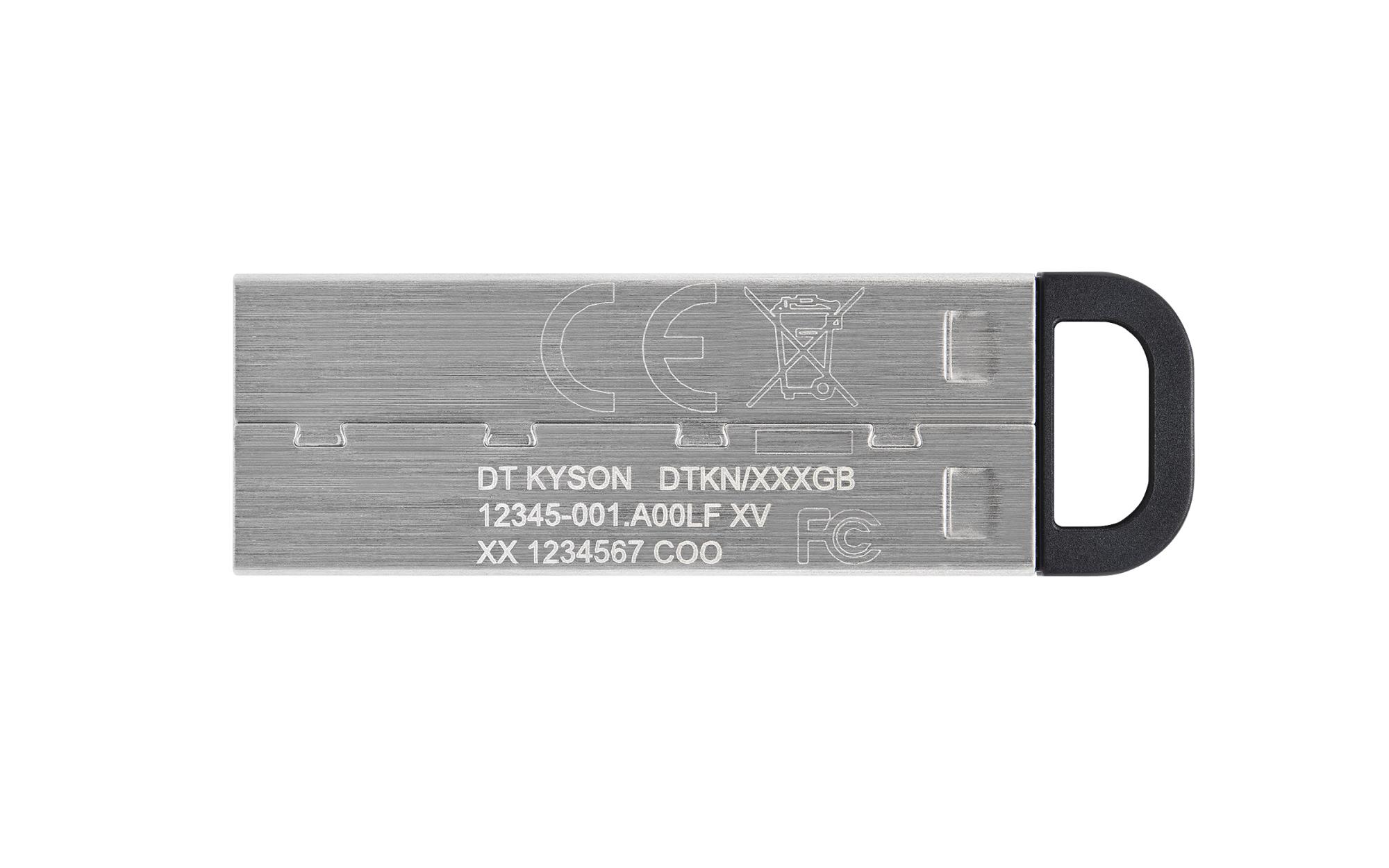 27416835-e28b-481d-8d59-bee7957a718f USB atmintinė Kingston DataTraveler Kyson, šoninis vaizdas su jungtimi