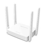 Maršrutižatorius AC10, matomas iš šono, rodo Ethernet LAN prievadus