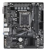Motininė plokštė H610M H V3 DDR4, viršutinė perspektyva su jungtimis