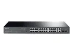 Komutatorius TP-LINK TL-SG1428PE, šoninis vaizdas su SFP ir PoE+ prievadais