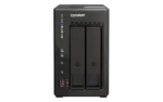 QNAP TS-253E-8G NAS, šoninis vaizdas su dviem diskų skyriais