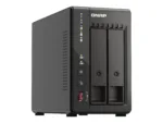 QNAP 2-Bay NAS TS-253E-8G su atidarytu korpusu ir vidinėmis dalimis