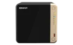 QNAP 4-Bay NAS TS-464-8G, šoninis vaizdas su atidarytomis durelėmis