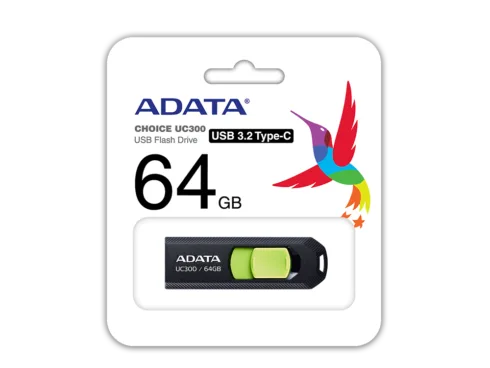 ADATA | FlashDrive | UC300 | 64 GB | USB 3.2 Gen 1 | Black