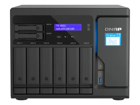 QNAP | 8-Bay desktop NAS | TS-855X-8G | Intel Atom | C5125 8-core | Processor frequency 2.8 GHz | 8 GB