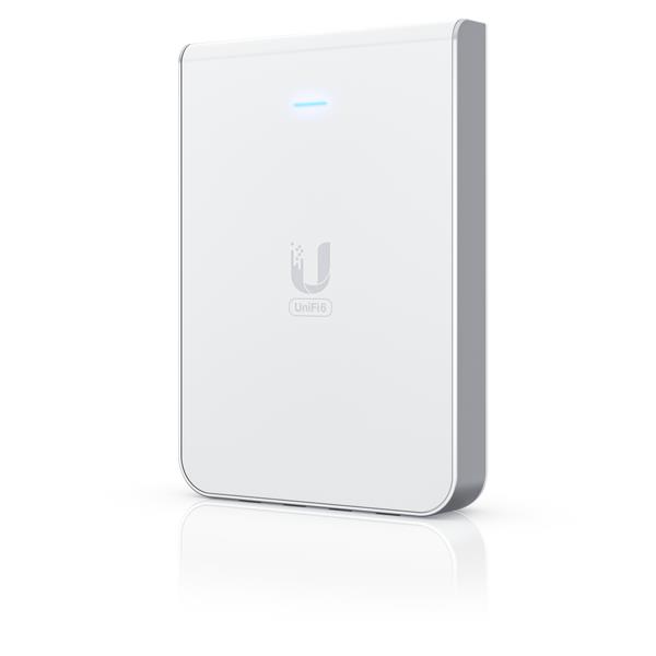 42baccee-1b4a-4b30-98a0-5c1c7934c7c0 WiFi 6 prieigos taškas U6-IW, matomas iš šono su Ethernet prievadu