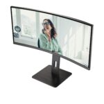 Monitorius AOC CU34P3CV, šoninis vaizdas su plonu rėmeliu