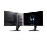 Monitorius Dell AW2524HF, matomas iš šono, rodo HDMI ir DisplayPort prievadus