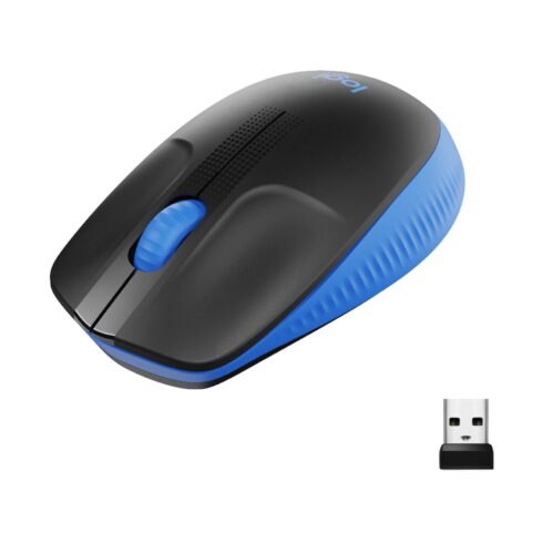 Logitech M190 belaidė pelė su USB jungtimi, mėlyna