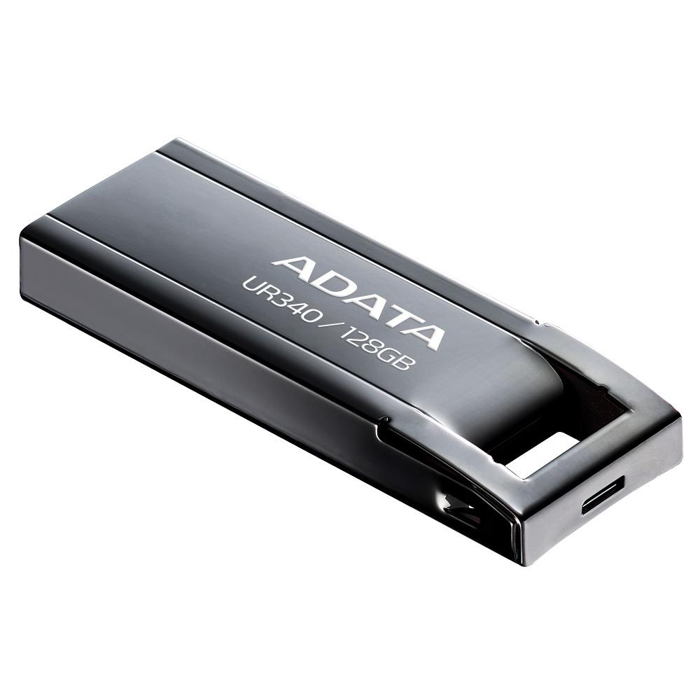 55954020-267f-41b3-b883-aa9aea84dfe3 USB atmintinė ADATA UR340 128 GB, juoda, šoninis vaizdas