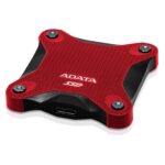 Išorinis SSD ADATA SD620, raudonas, matomas iš šono
