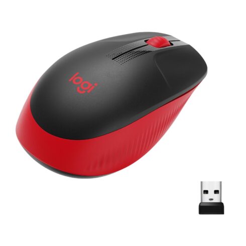 Logitech M190 belaidė pelė, USB jungtis, raudona