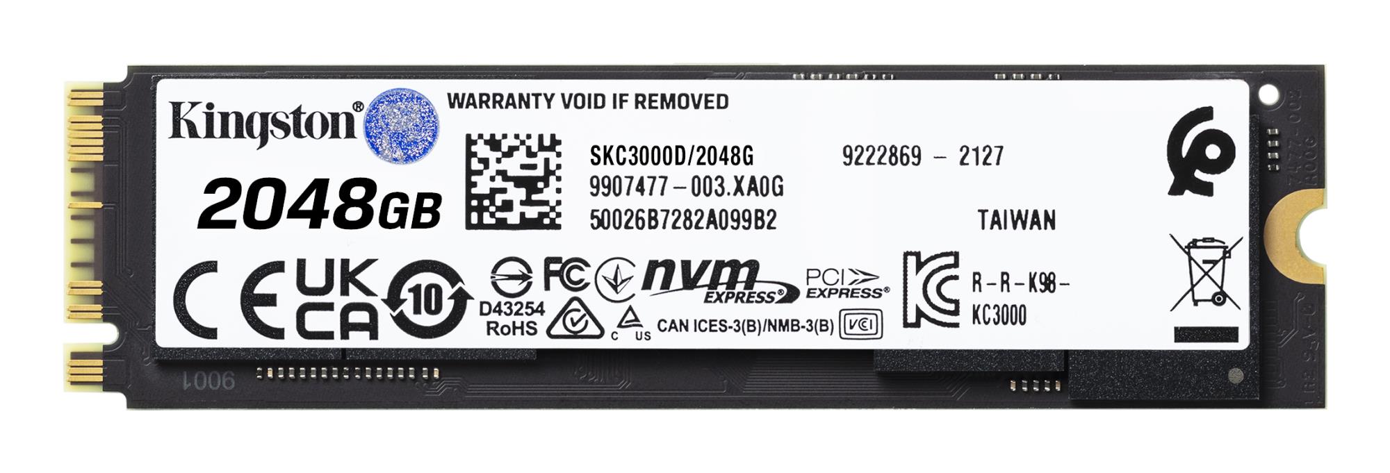6567fa9f-76e8-48c1-94a7-2f690f9fb777 Kingston KC3000 SSD M.2 2280 su PCIe 4.0 NVMe sąsaja, šoninis vaizdas