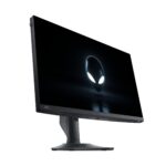 Monitorius Dell AW2524HF, matomas iš šono, rodo HDMI ir DisplayPort prievadus