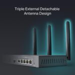 Maršrutižatorius TP-LINK ER706W, galiniai RJ45 LAN ir WAN prievadai