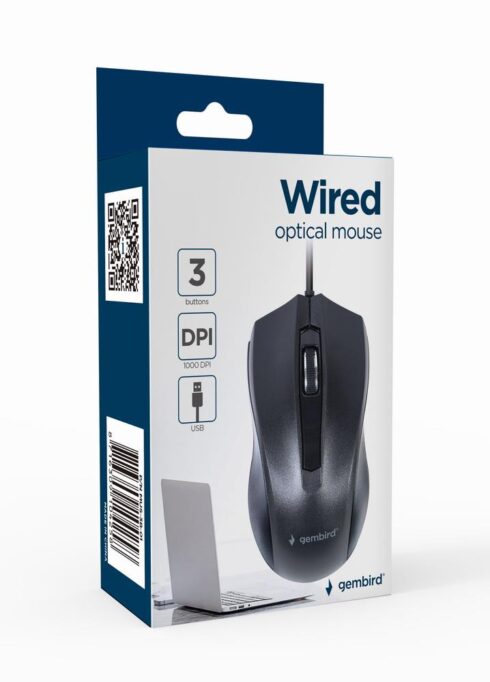 Gembird MUS-3B-01 optinė pelė su USB jungtimi, juoda