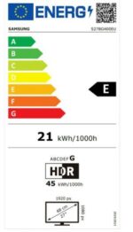 Monitorius Samsung LS27BG400EUXEN, matomas iš šono, rodo HDMI prievadus