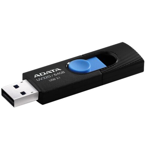 ADATA UV320 USB atmintinė 64 GB, USB 3.2 Gen1, juoda/mėlyna