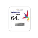 USB atmintinė ADATA UV250, matoma iš šono su juodu pakabuku