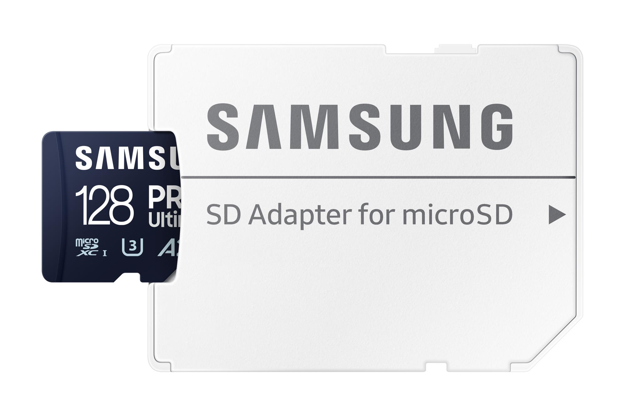 7b4cee7c-177b-4529-9d6a-30096f99da6f Samsung PRO Ultimate 128 GB microSDXC kortelė su SD adapteriu