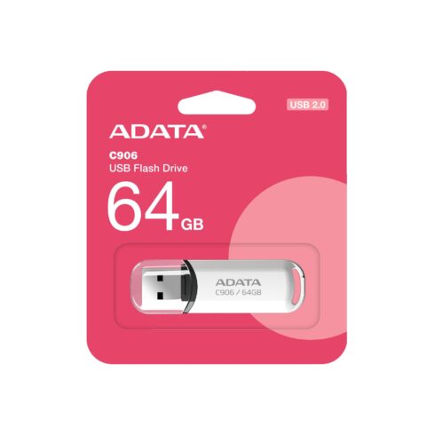 ADATA USB atmintinė C906, 64 GB, USB 2.0, balta