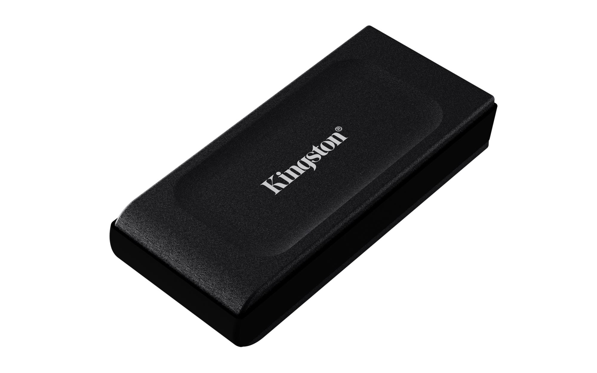 86a39495-b2ca-4c4f-968e-5adc5574452a Kingston XS1000 SSD, šoninis vaizdas su USB 3.2 Gen 2 jungtimi