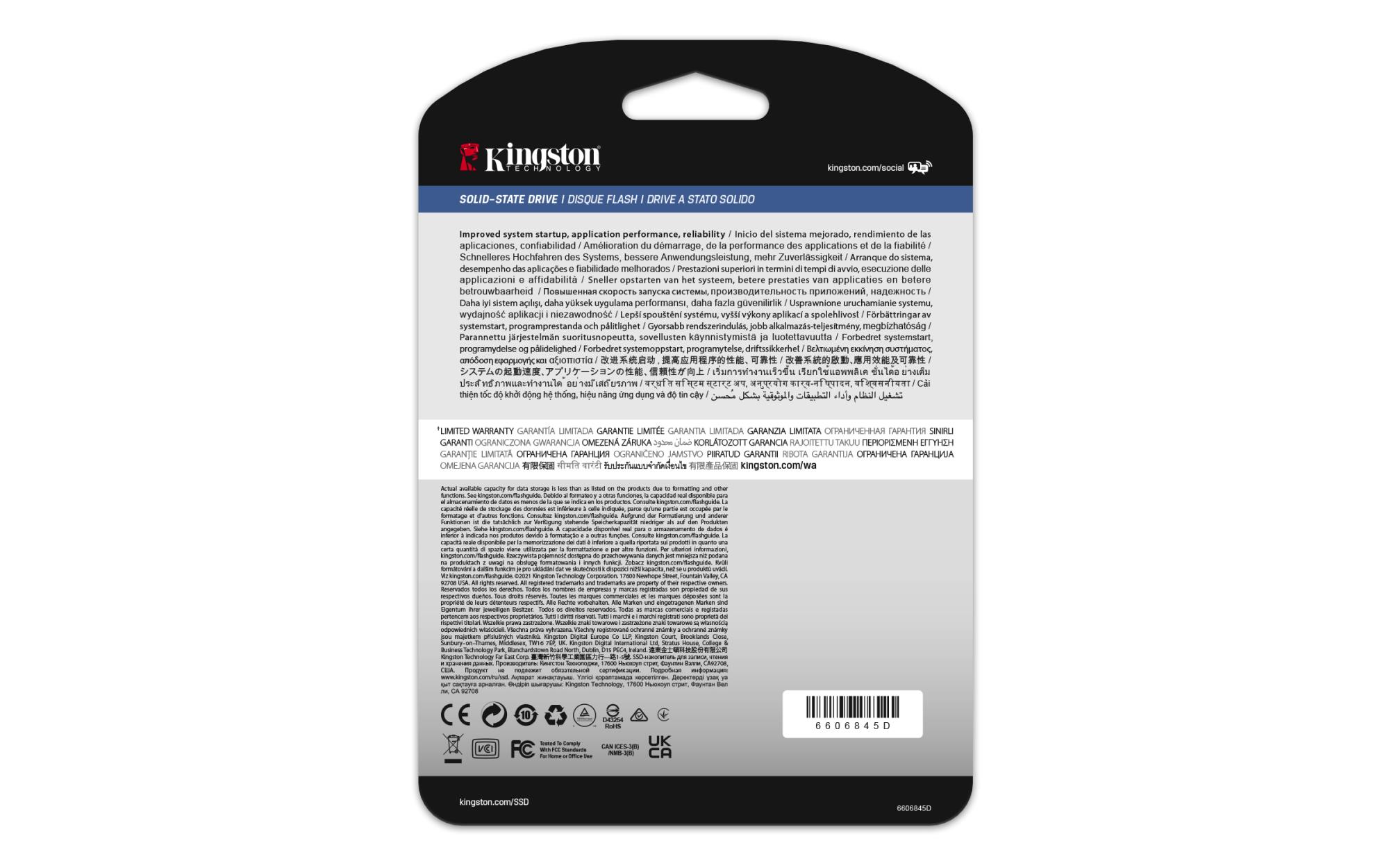 8b759525-44ec-421c-8f04-e903229b1fd4 SSD Kingston DC600M 480 GB su SATA Rev. 3.0 sąsaja, šoninis vaizdas