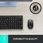 Pelė Logitech M190, matoma iš šono, rodo mygtukų išdėstymą