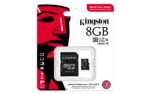microSDHC kortelė su SD adapteriu, matoma iš šono