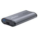 Išorinis SSD ADATA SE880, matomas iš šono su Type-C prievadu