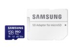 MicroSD kortelė Samsung PRO Plus 128 GB su SD adapteriu, iš šono