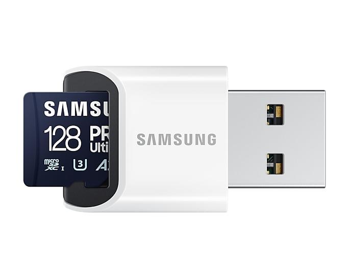 96df7d4e-9199-4c45-9b19-1abaa5917793 MicroSD kortelė Samsung PRO Ultimate su kortelių skaitytuvu, pakavimo vaizdas