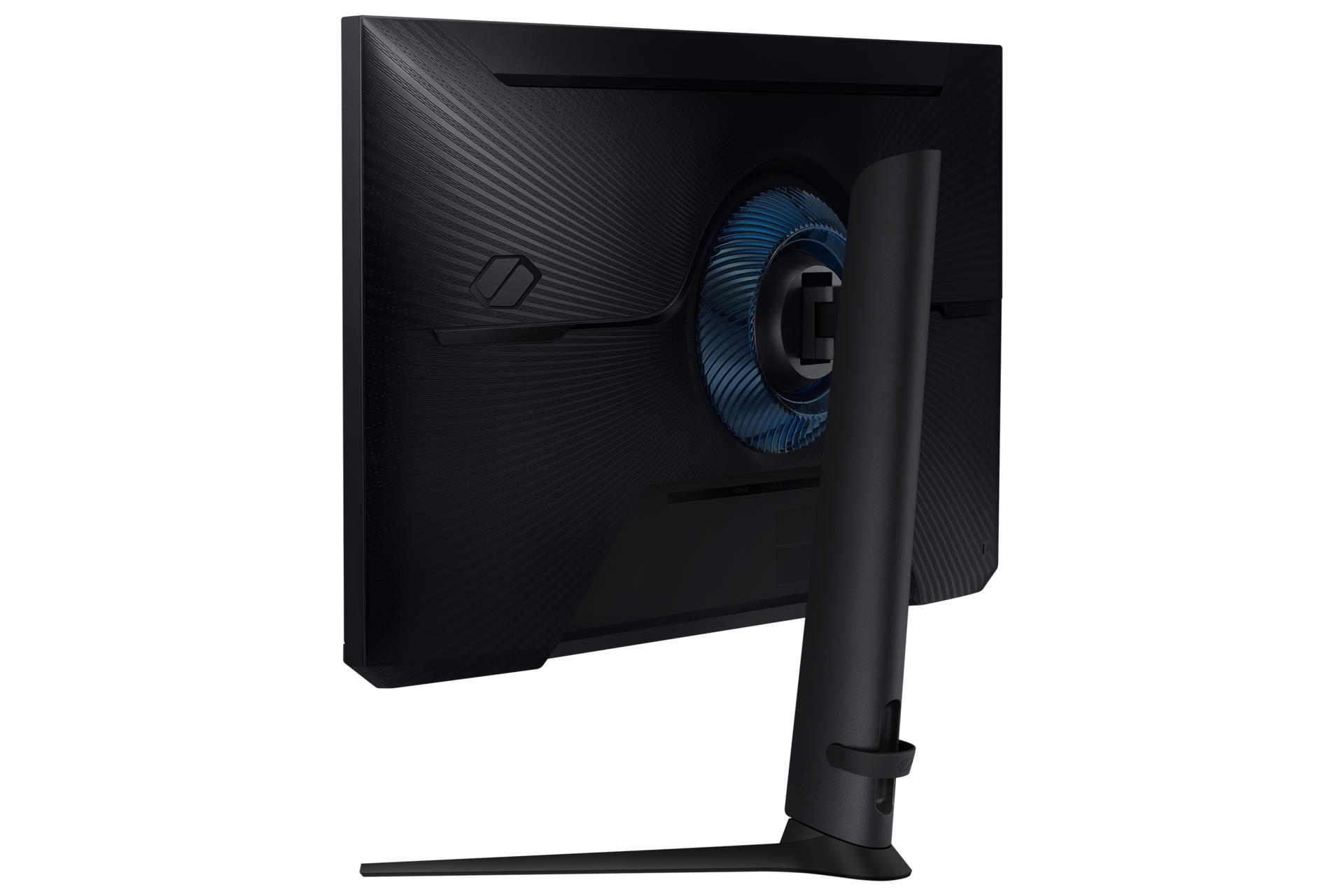 990e0c6b-7178-4022-8663-e30f69083697 Monitorius Samsung LS27DG302EUXEN, matomas iš šono, rodo posvyrio reguliavimo galimybes