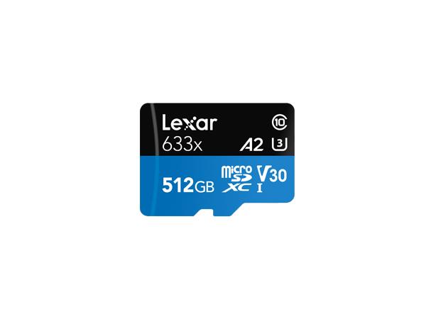 9af8e57a-a889-483a-8f70-57a686a45124 Lexar High-Performance 633x 512 GB MicroSDXC su UHS-I klasifikacija